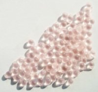 100 4x6mm Transparent Matte Rose Drop Beads